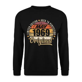 Design Vintage Mai 1969 Édition Limitée Mai 1969 - Sweat-shirt Unisexe - noir - Devant - Alina (178cm) & Michal (187cm)