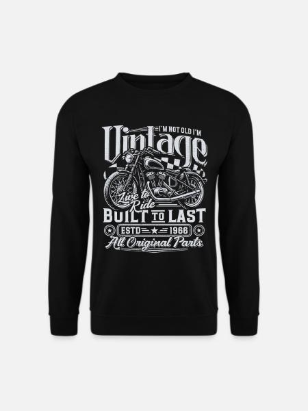 1966 Vintage Fødselsdagsgave til Vintage Motorcykel - Unisex sweater - sort