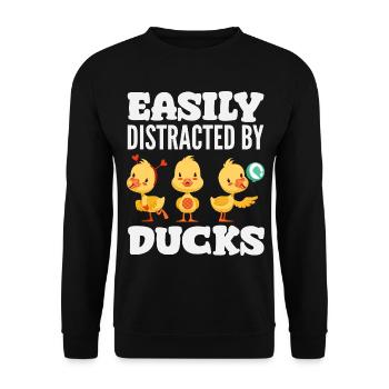 Motifs drôles de canards Citons amoureux de canards - Sweat-shirt Unisexe - noir - Devant - Alina (178cm) & Michal (187cm)