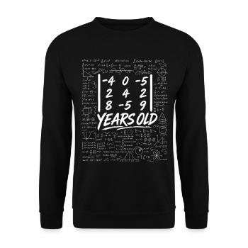 26. Jubiläum. Determinantenmatrix-Mathematik-Nerd lustig - Unisex Pullover - Schwarz - Vorne - Alina (178cm) & Michal (187cm)