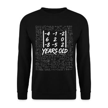 24th Anniv. Determinant Matrix Math Geek Funny - Unisex Sweatshirt - black - Front - Alina (178cm) & Michal (187cm)