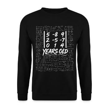 17e Anniv. Déterminant Matrice Math Geek Drôle - Sweat-shirt Unisexe - noir - Devant - Alina (178cm) & Michal (187cm)