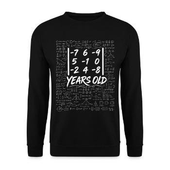 22. Jahr. Determinantenmatrix-Mathematik-Nerd lustig - Unisex Pullover - Schwarz - Vorne - Alina (178cm) & Michal (187cm)