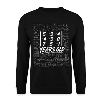 23e Anniv. Déterminant Matrice Math Geek Drôle - Sweat-shirt Unisexe - noir - Devant - Alina (178cm) & Michal (187cm)
