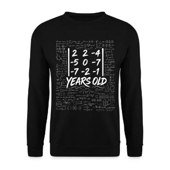 20th Anniv. Determinant Matrix Math Geek Funny - Unisex Sweatshirt - black - Front - Alina (178cm) & Michal (187cm)