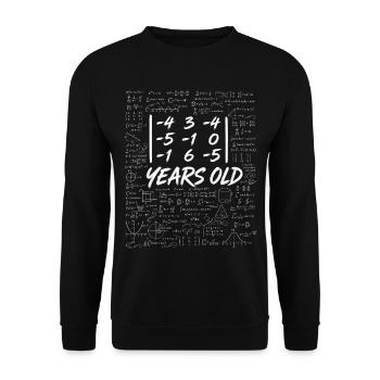 29e Anniv. Déterminant Matrice Math Geek Drôle - Sweat-shirt Unisexe - noir - Devant - Alina (178cm) & Michal (187cm)