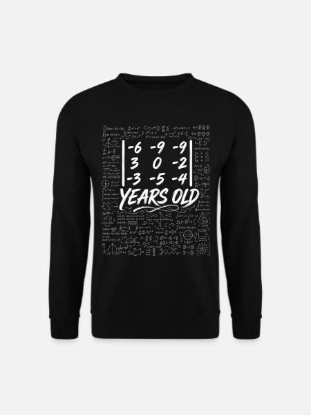 33. Jubiläum. Determinantenmatrix-Mathematik-Nerd lustig - Unisex Pullover - Schwarz