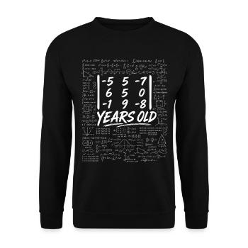 27. Jubiläum. Determinantenmatrix-Mathematik-Nerd lustig - Unisex Pullover - Schwarz - Vorne - Alina (178cm) & Michal (187cm)