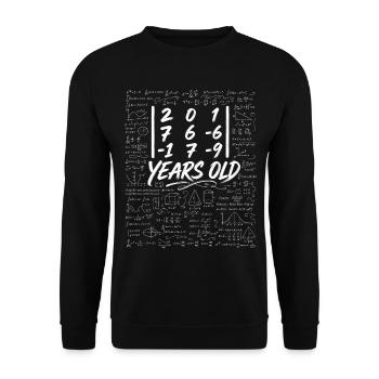31. Jahr. Determinantenmatrix-Mathematik-Nerd lustig - Unisex Pullover - Schwarz - Vorne - Alina (178cm) & Michal (187cm)