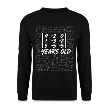 30. Jubiläum. Determinantenmatrix-Mathematik-Nerd lustig - Unisex Pullover - Schwarz - Vorne - Alina (178cm) & Michal (187cm)