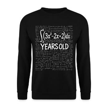 32e Anniversaire Calcul Intégral Math Geek Drôle - Sweat-shirt Unisexe - noir - Devant - Alina (178cm) & Michal (187cm)