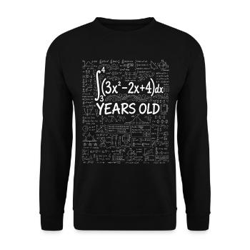 34. Geburtstag Analysis Mathematik-Nerd Lustig - Unisex Pullover - Schwarz - Vorne - Alina (178cm) & Michal (187cm)
