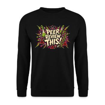 Peer-Review! Comic-Labor-Chaos - Unisex Pullover - Schwarz - Vorne - Alina (178cm) & Michal (187cm)