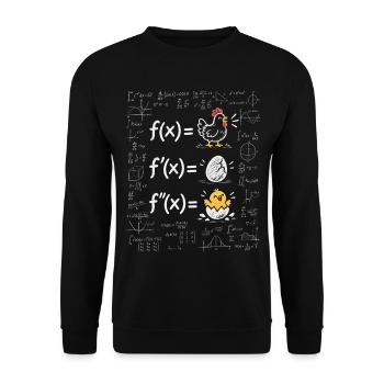 Von Chickenulus abgeleiteter Kalkül - Unisex Pullover - Schwarz - Vorne - Alina (178cm) & Michal (187cm)