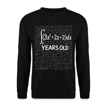 46. Geburtstag Analysis Mathe-Nerd Lustig - Unisex Pullover - Schwarz - Vorne - Alina (178cm) & Michal (187cm)