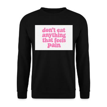 Werde vegan und rette die Tiere - Unisex Pullover - Schwarz - Vorne - Alina (178cm) & Michal (187cm)