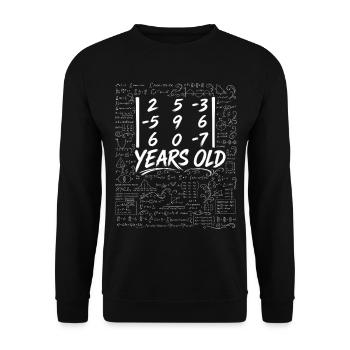 41. Geburtstag Determinant Matrix Mathematik-Nerd Lustig - Unisex Pullover - Schwarz - Vorne - Alina (178cm) & Michal (187cm)