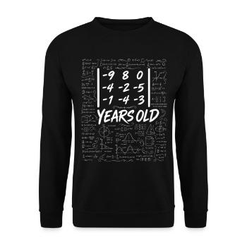 70. Geburtstag Determinant Matrix Mathematik-Nerd Witzig - Unisex Pullover - Schwarz - Vorne - Alina (178cm) & Michal (187cm)