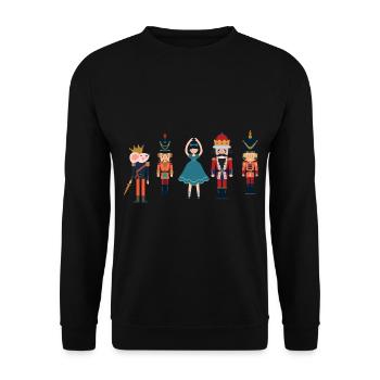 Klara Nussknacker Figur Prinz Ballett Weihnachts - Unisex Pullover - Schwarz - Vorne - Alina (178cm) & Michal (187cm)