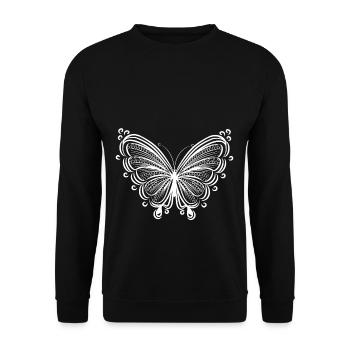 Magnifique papillon ornement élégant - Sweat-shirt Unisexe - noir - Devant - Alina (178cm) & Michal (187cm)