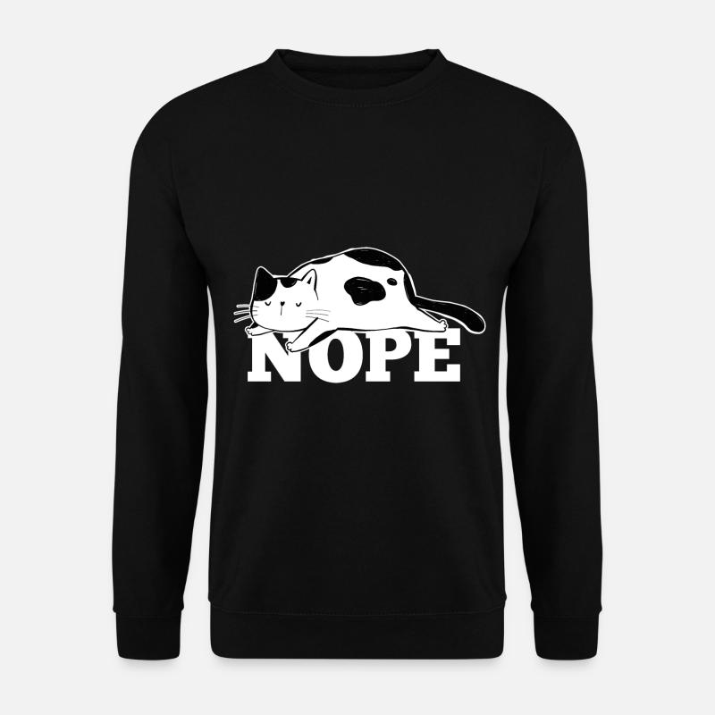 Katze Nope - Unisex Pullover - Schwarz