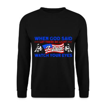 Soudeur SOUDEUR USA Cadeau patriotique - Sweat-shirt Unisexe - noir - Devant - Alina (178cm) & Michal (187cm)
