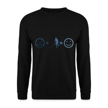 Innebandy Unihockey Unihockeyspielen Salibandy - Unisex Pullover - Schwarz - Vorne - Alina (178cm) & Michal (187cm)