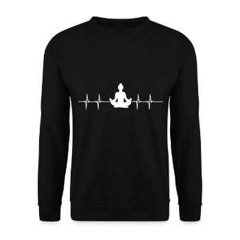 Pulsschlag Meditieren - Unisex Pullover - Schwarz - Vorne - Alina (178cm) & Michal (187cm)