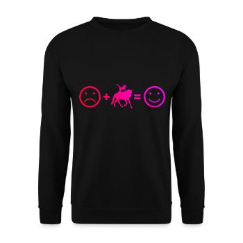 Herren Reitkunst Balanceübungen Voltigieren - Unisex Pullover - Schwarz - Vorne - Alina (178cm) & Michal (187cm)