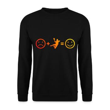 Herren Handballspieler Handballspielen Damen - Unisex Pullover - Schwarz - Vorne - Alina (178cm) & Michal (187cm)