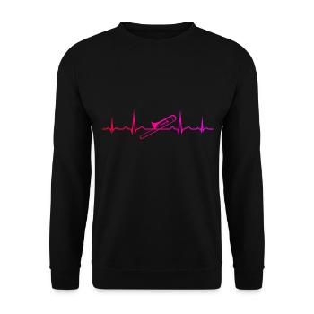 Trombone Brass Instrument Brass Band - Unisex Sweatshirt - black - Front - Alina (178cm) & Michal (187cm)