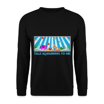 Aquarist Rede mit mir über Aquarien Geschenk - Unisex Pullover - Schwarz - Vorne - Alina (178cm) & Michal (187cm)