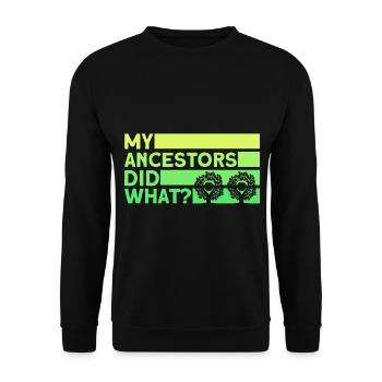 Ahnenforscher Stammbaum Familiengeschichte Geschen - Unisex Pullover - Schwarz - Vorne - Alina (178cm) & Michal (187cm)