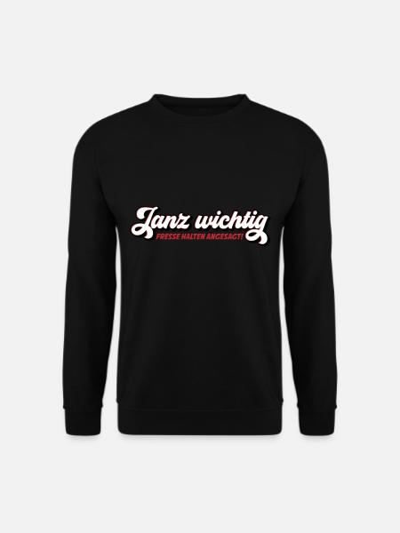 Janz Wichtig Fresse halten | Farben änderbar - Unisex Pullover - Schwarz