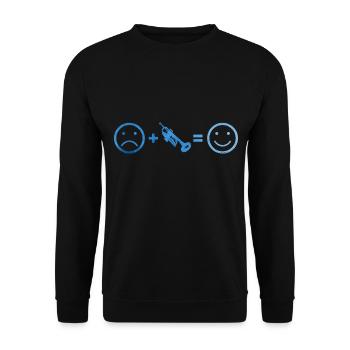 Trompettiste Hommes Trompette Jazz Trompettiste - Sweat-shirt Unisexe - noir - Devant - Alina (178cm) & Michal (187cm)