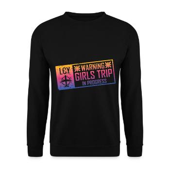 Attention Girls Trip en cours - Sweat-shirt Unisexe - noir - Devant - Alina (178cm) & Michal (187cm)