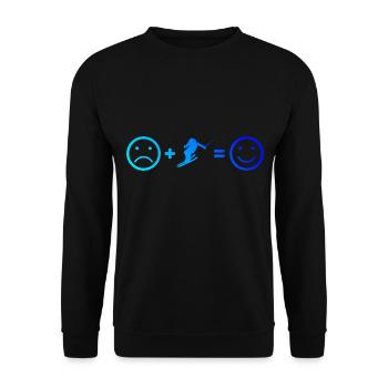 Wintersport Freestyle Skifahrer Ski Skiing - Unisex Pullover - Schwarz - Vorne - Alina (178cm) & Michal (187cm)