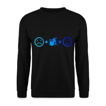 Men's Drums Drummer Percussionist - Unisex Sweatshirt - black - Front - Alina (178cm) & Michal (187cm)