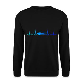 Scuba Taucher Diver Diving Herren Free Dive - Unisex Pullover - Schwarz - Vorne - Alina (178cm) & Michal (187cm)