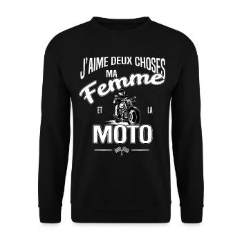 moto et femme - Sweat-shirt Unisexe - noir - Devant - Alina (178cm) & Michal (187cm)