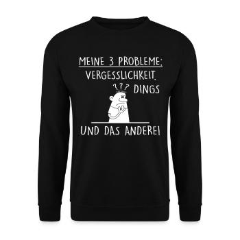Meine 3 Probleme - Unisex Pullover - Schwarz - Vorne - Alina (178cm) & Michal (187cm)