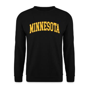 Minnesota gelb - Unisex Pullover - Schwarz - Vorne - Alina (178cm) & Michal (187cm)