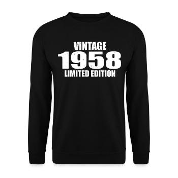 Vintage 1958 Birthday 1958 - Retro 1958 - Unisex Sweatshirt - black - Front - Alina (178cm) & Michal (187cm)