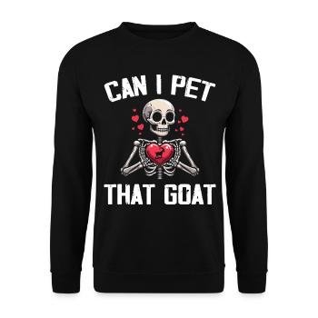 Can I Pet That Goat | Goat Mom, Goat Dad Halloween - Sweat-shirt Unisexe - noir - Devant - Alina (178cm) & Michal (187cm)