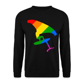 LGBTQ Pride Wingsurfing Design Gift - Unisex Sweatshirt - black - Front - Alina (178cm) & Michal (187cm)