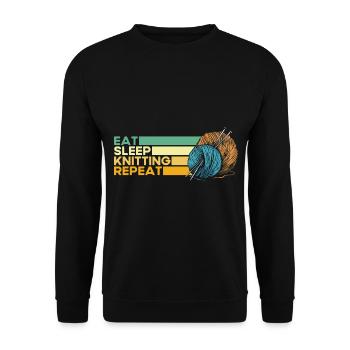 Knitting Knitting Knitting Lovers Gift - Unisex Sweatshirt - black - Front - Alina (178cm) & Michal (187cm)