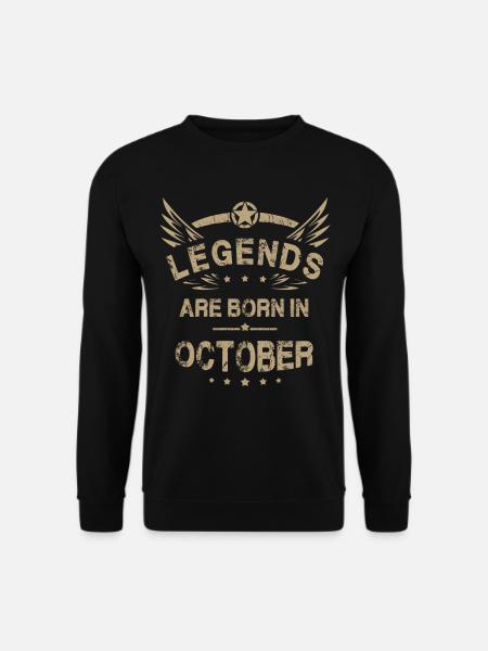 Birthday Anniversary - Legends are born in October - Unisex Sweatshirt - black