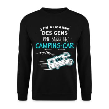 Camping car humour - Sweat-shirt Unisexe - noir - Devant - Alina (178cm) & Michal (187cm)