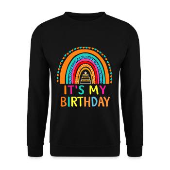 Fille c’est mon anniversaire Fille Arc-en-ciel Anniversaire - Sweat-shirt Unisexe - noir - Devant - Alina (178cm) & Michal (187cm)
