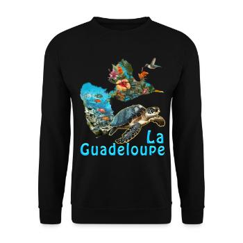 Ile De la Guadeloupe 971 Cadeau Famille - Sweat-shirt Unisexe - noir - Devant - Alina (178cm) & Michal (187cm)